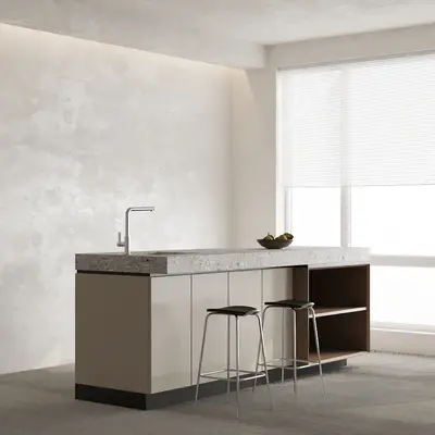 Minimalist Open Kitchen Island 3d model