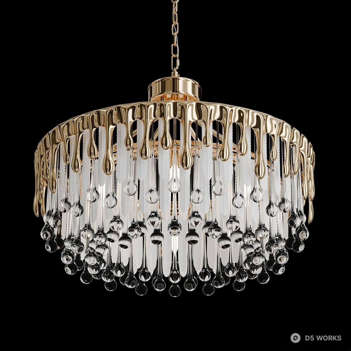 Crystal Drip Chandelier 3d model thumbnail 2