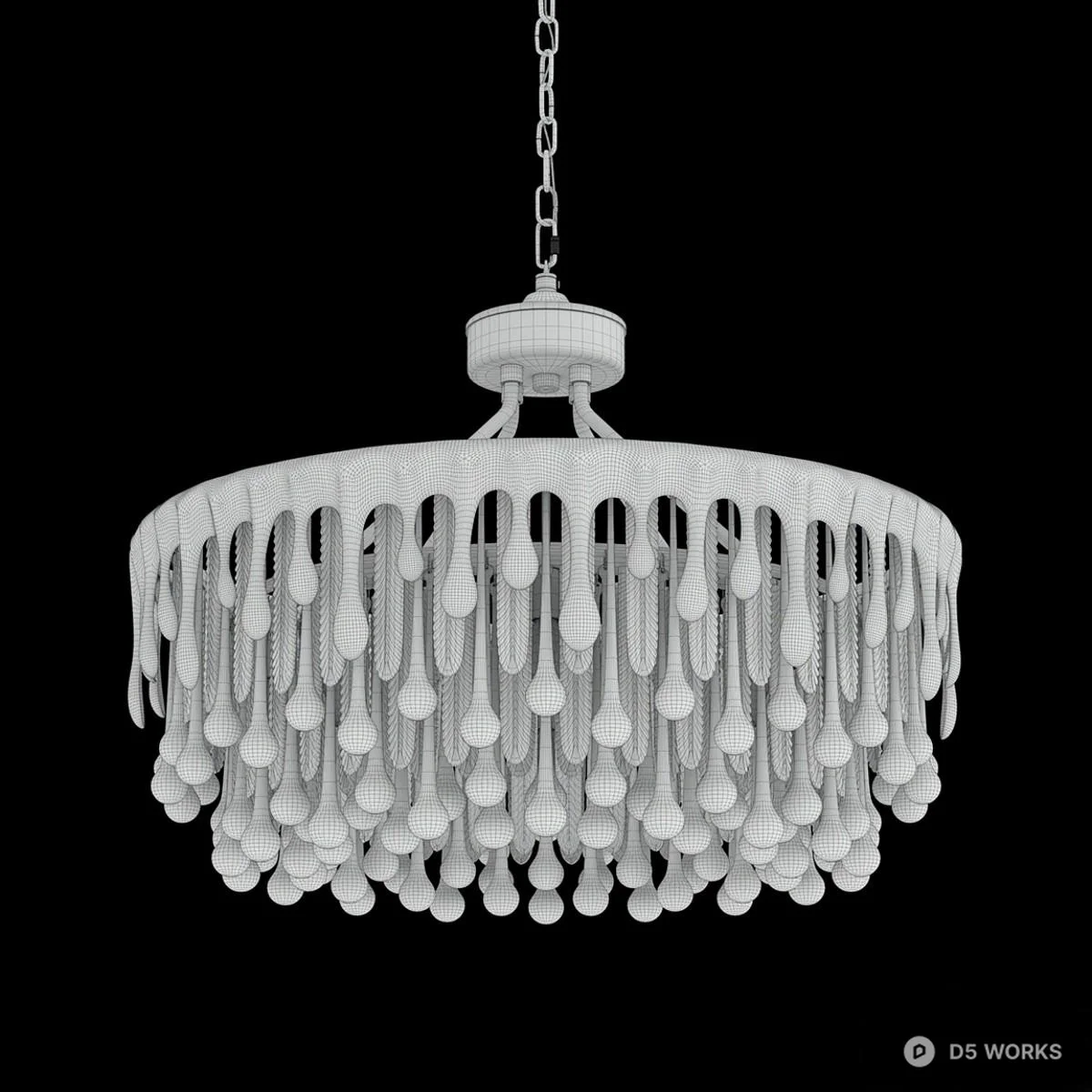 Crystal Drip Chandelier 3d model thumbnail 3