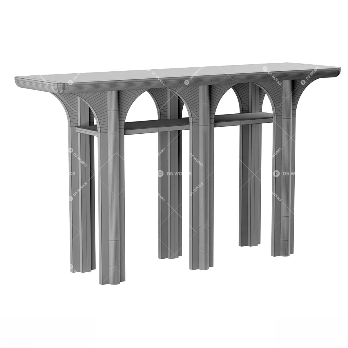 Mid-Century Modern Dining Table 3d model thumbnail 3