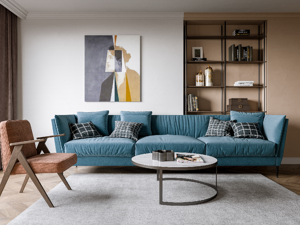 Modern Sofa & Side Table Set