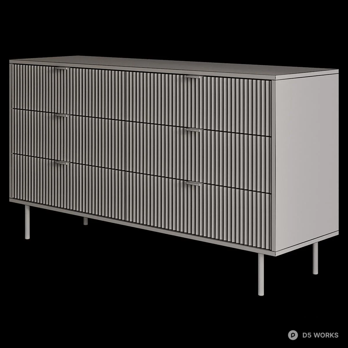 Ribbon Texture Minimalist Chest Of Drawers 3d model thumbnail 2