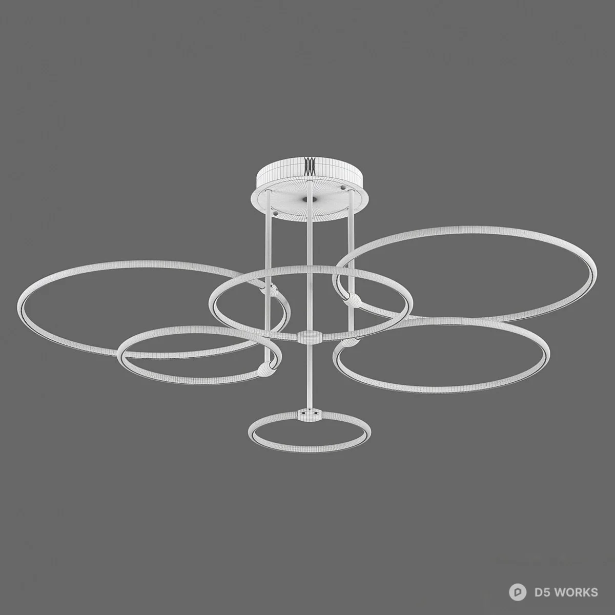Modern Ring Chandelier 3d model thumbnail 3