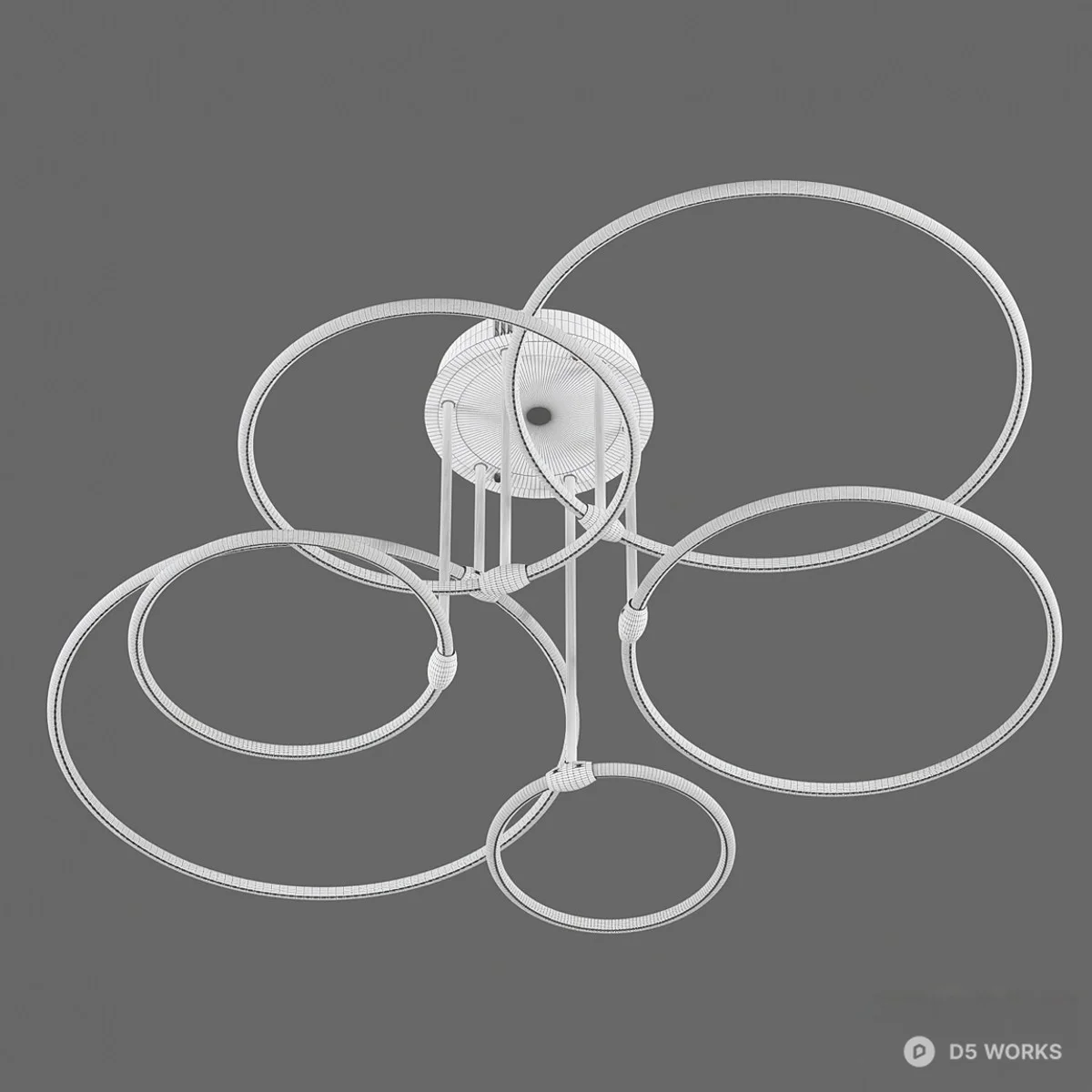 Modern Ring Chandelier 3d model thumbnail 4