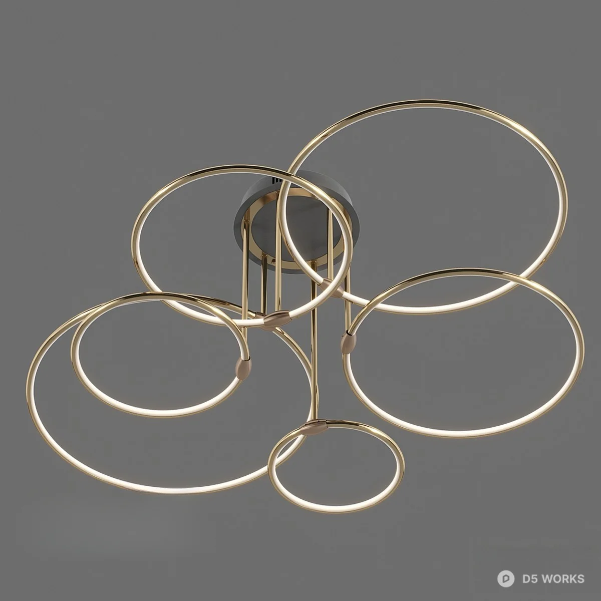 Modern Ring Chandelier 3d model thumbnail 2