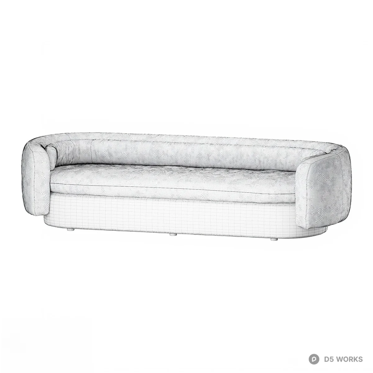 Olive Green Velvet Three Seater Sofa 3d model thumbnail 2
