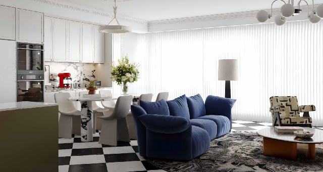 French Living & Dining Room