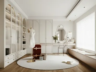 Transitional Walk-in Closet 3d model