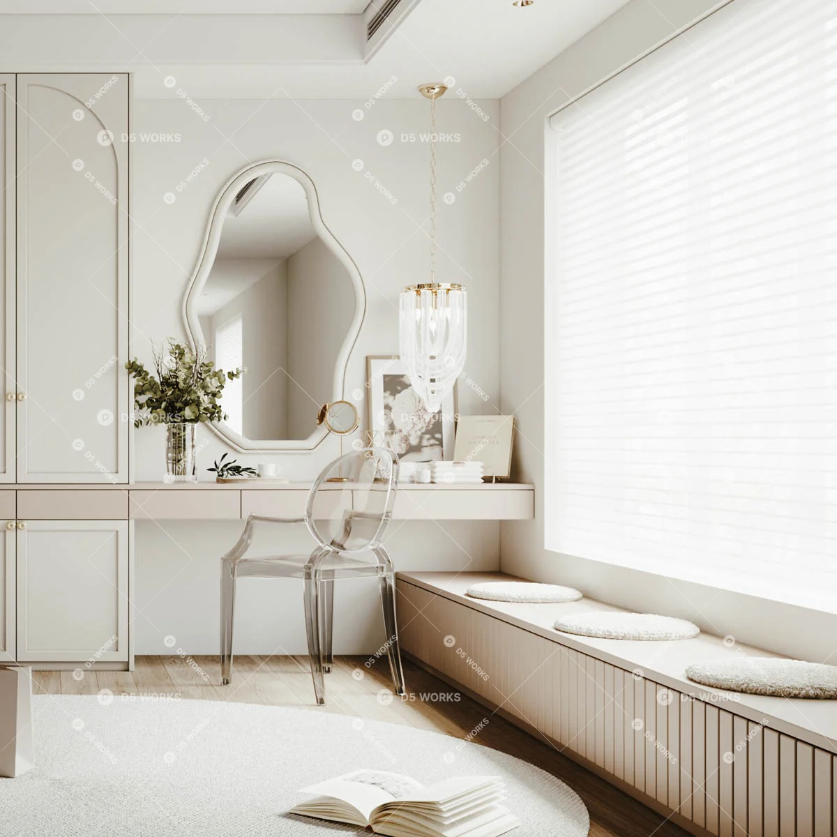 Transitional Walk-in Closet 3d model thumbnail 3