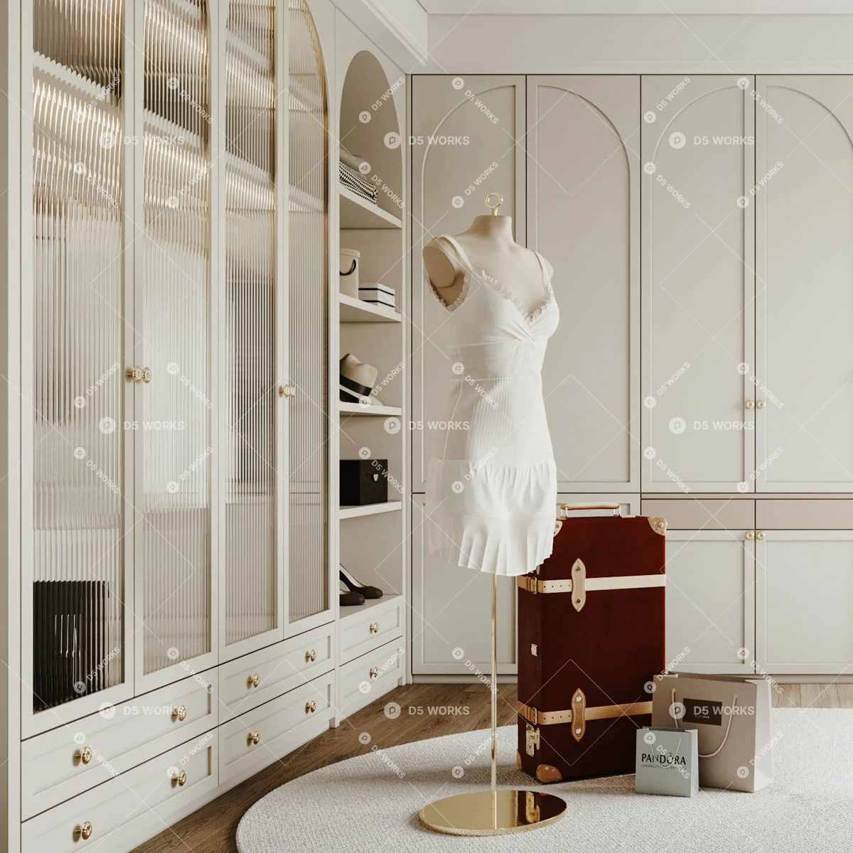 Transitional Walk-in Closet 3d model thumbnail 2