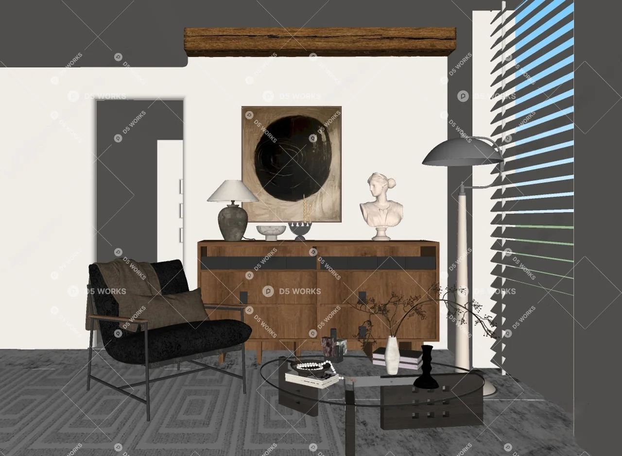 Japanese  Home Space 3d model thumbnail 2