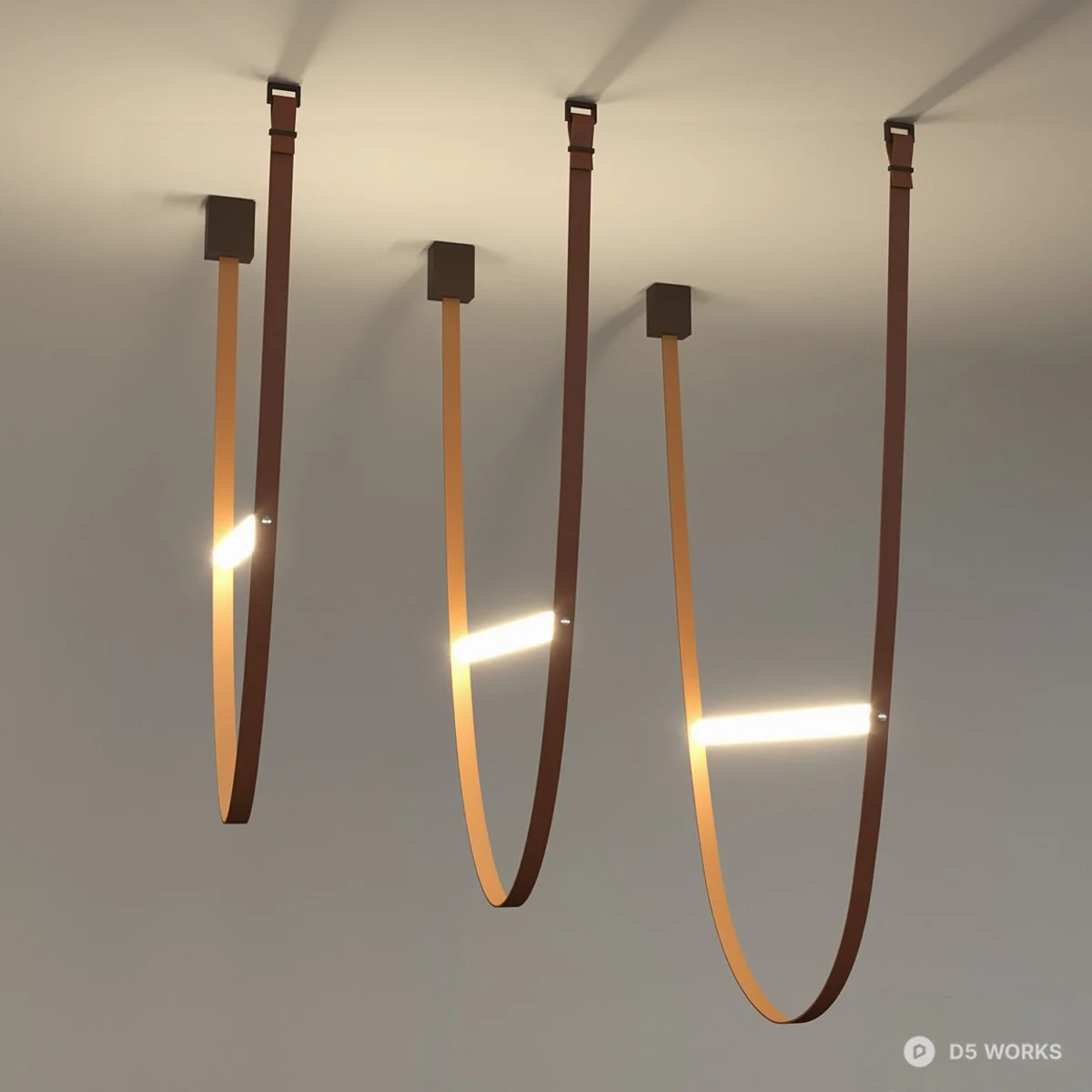 Minimalist Linear Pendant Light 3d model thumbnail 3