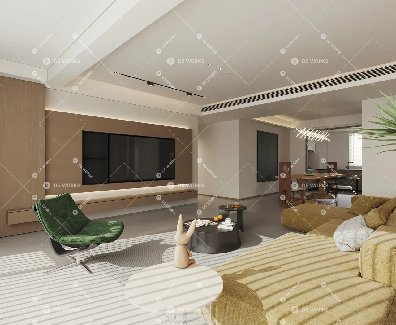 Modern Home Living Room 3d model thumbnail 4