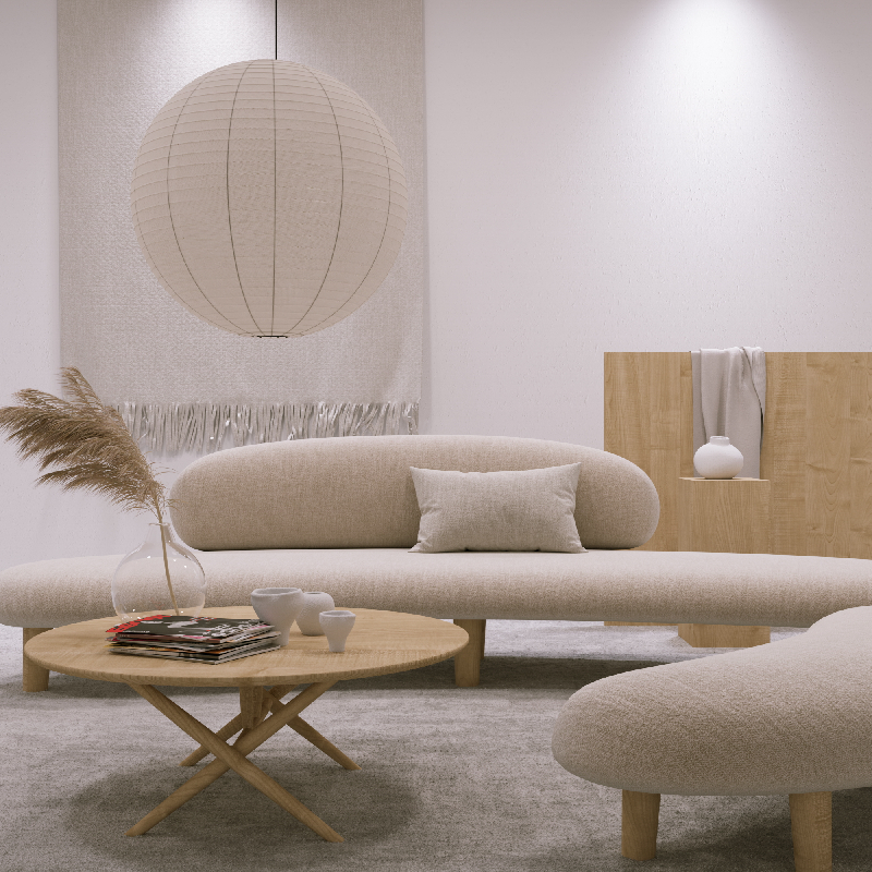 Wabi-Sabi Sofa & Side Table Set