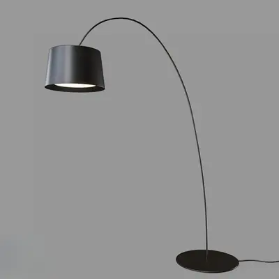 Arc Floor Lamp With Matte Black Shade 3d model