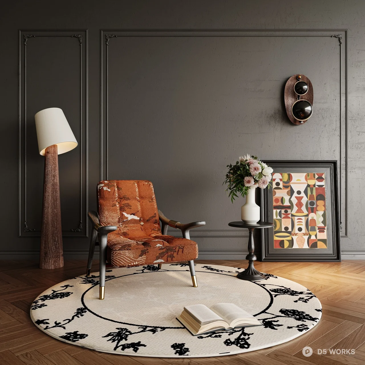 Leather Armchair with Metal Frame 3d model - Image 1