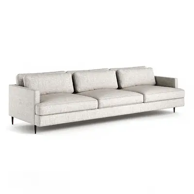 Textured Fabric Three Seater Sofa 3d model
