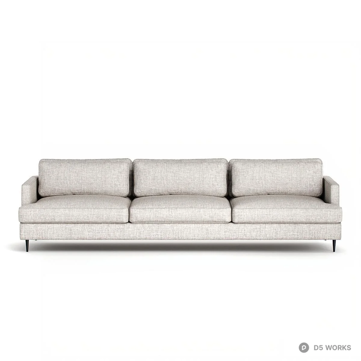 Textured Fabric Three Seater Sofa 3d model thumbnail 2