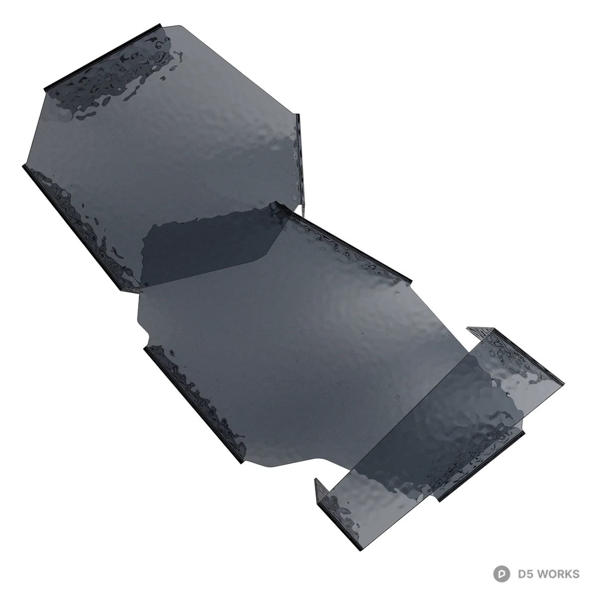 Textured Hexagonal Modular Coffee Table Set 3d model thumbnail 2