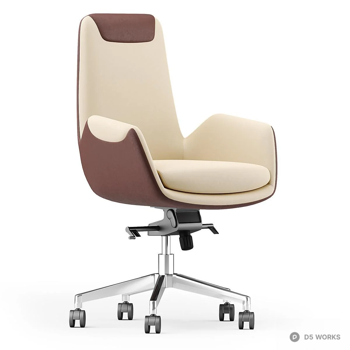 Two-Tone Leather Office Chair 3d model - Image 1