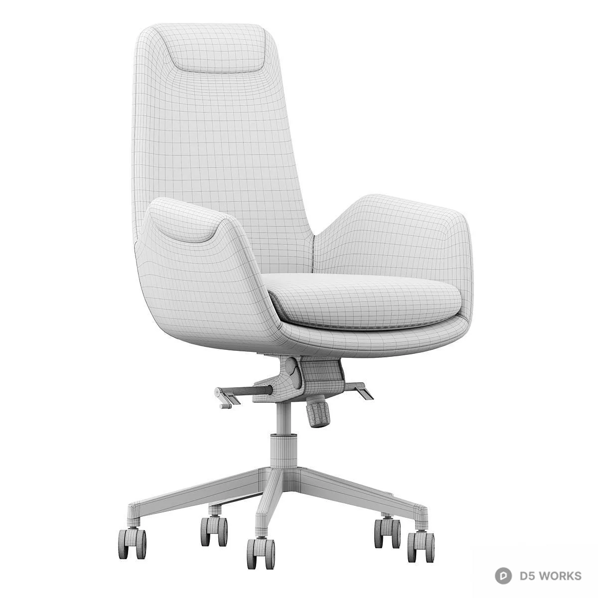 Two-Tone Leather Office Chair 3d model thumbnail 2