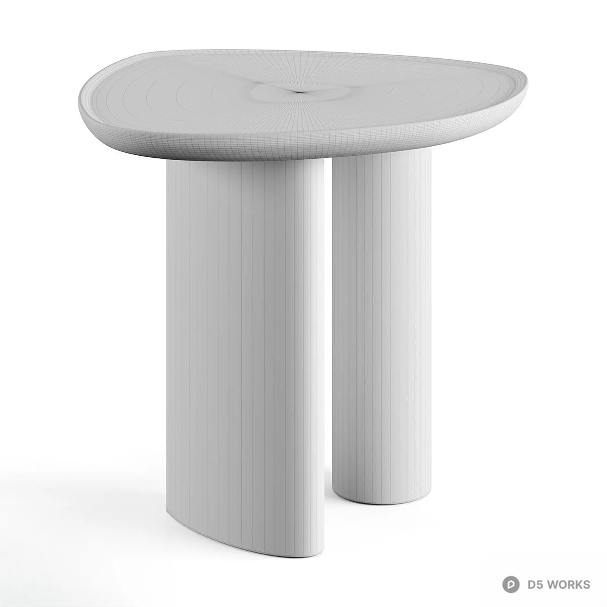 Minimalist Wood Grain Side Table 3d model thumbnail 6