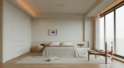 Minimalist Bedroom with Ambient Lighting 3d model
