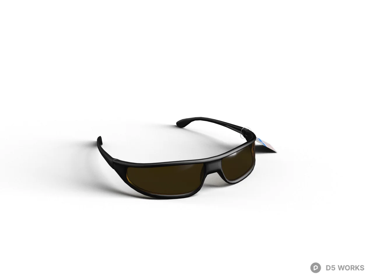 Sleek Black Sunglasses 3d model - Image 1