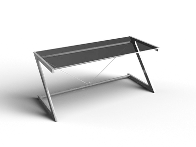 Minimalist Metal Frame Desk 3d model