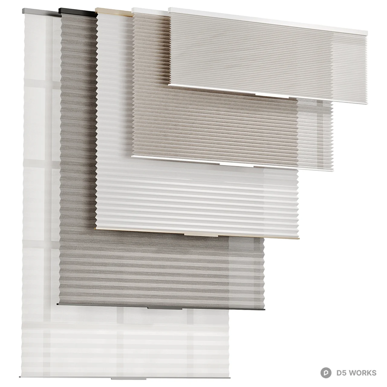 Minimalist Pleated Roller Blind 3d model thumbnail 2
