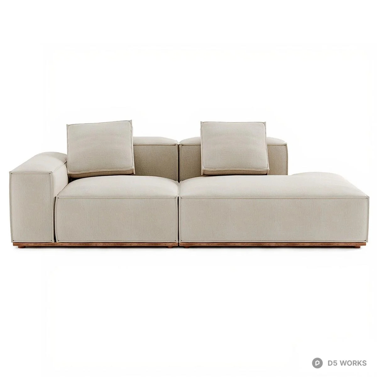 Modular Upholstered Multi Seat Sofa 3d model - Image 1