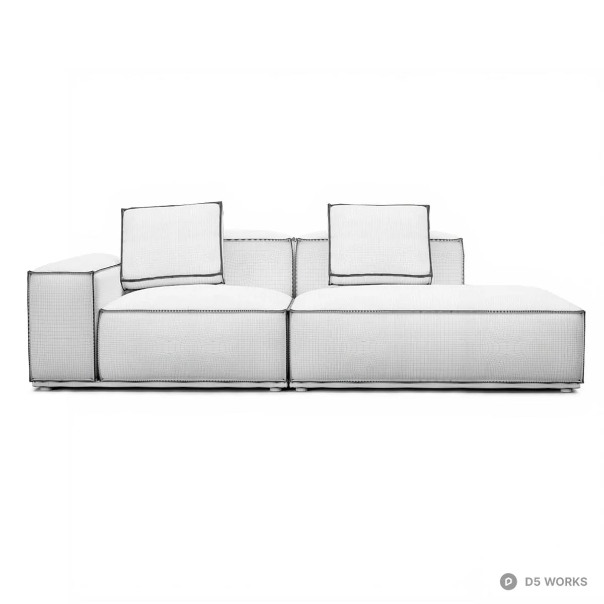 Modular Upholstered Multi Seat Sofa 3d model thumbnail 3