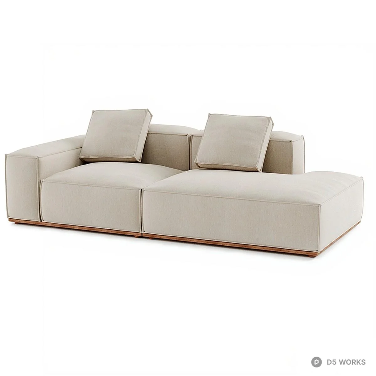 Modular Upholstered Multi Seat Sofa 3d model thumbnail 2