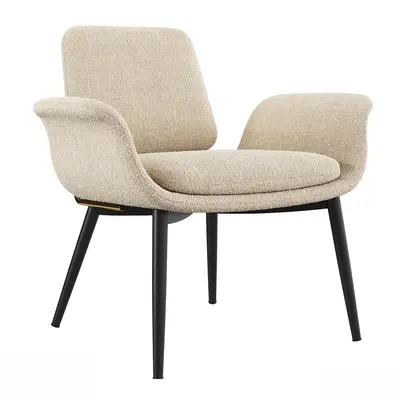 Textured Upholstered Armchair 3d model