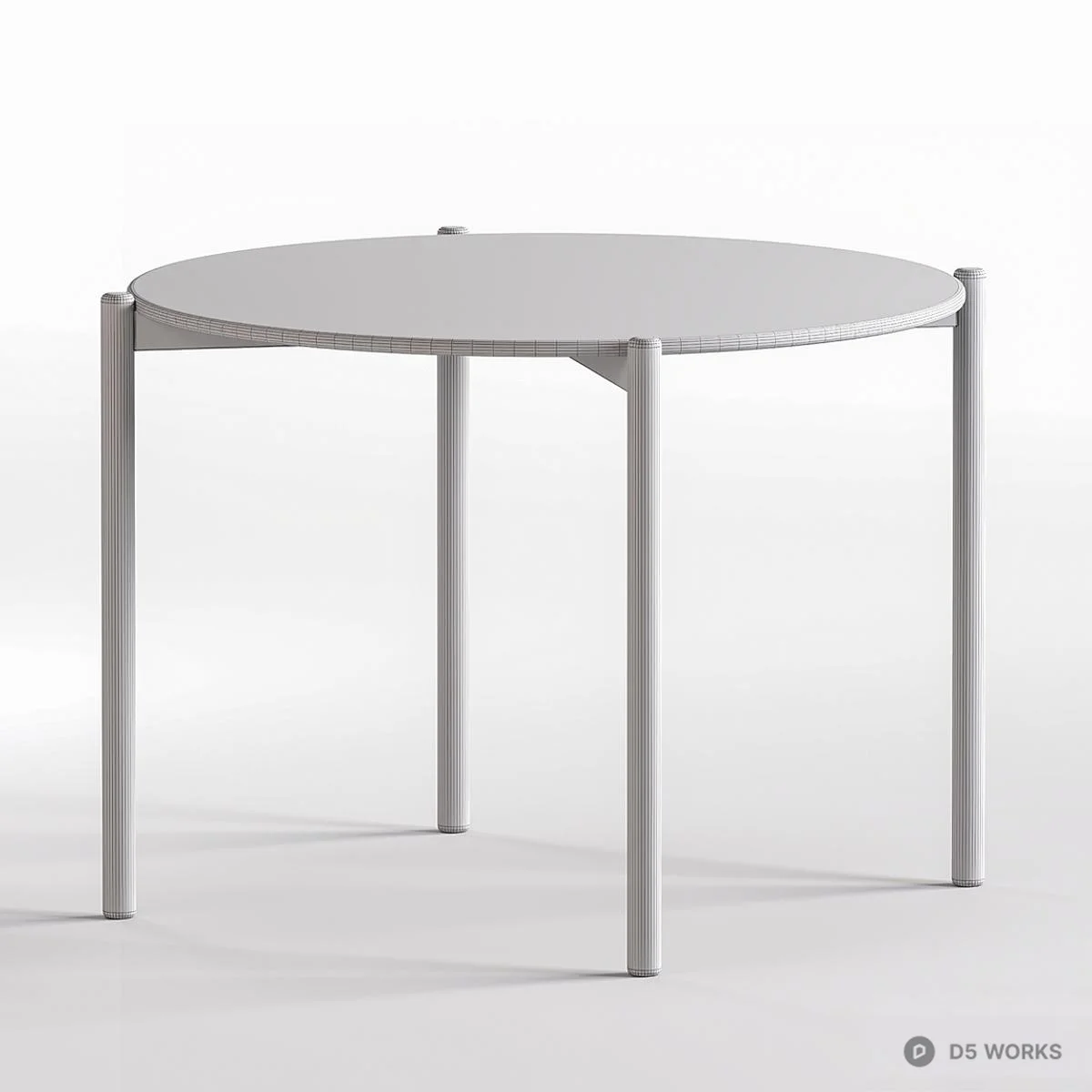 Free Minimalist Round Dining Table 3D Model .max