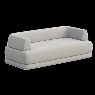 Minimalist Upholstered Double Sofa 3d model