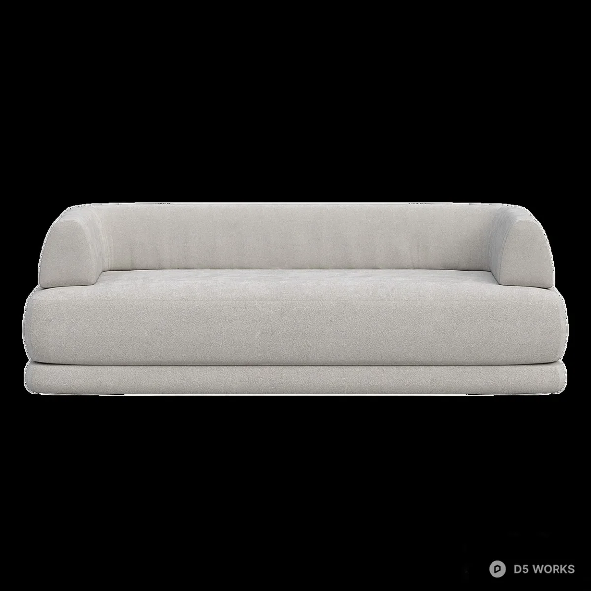 Minimalist Upholstered Double Sofa 3d model thumbnail 2