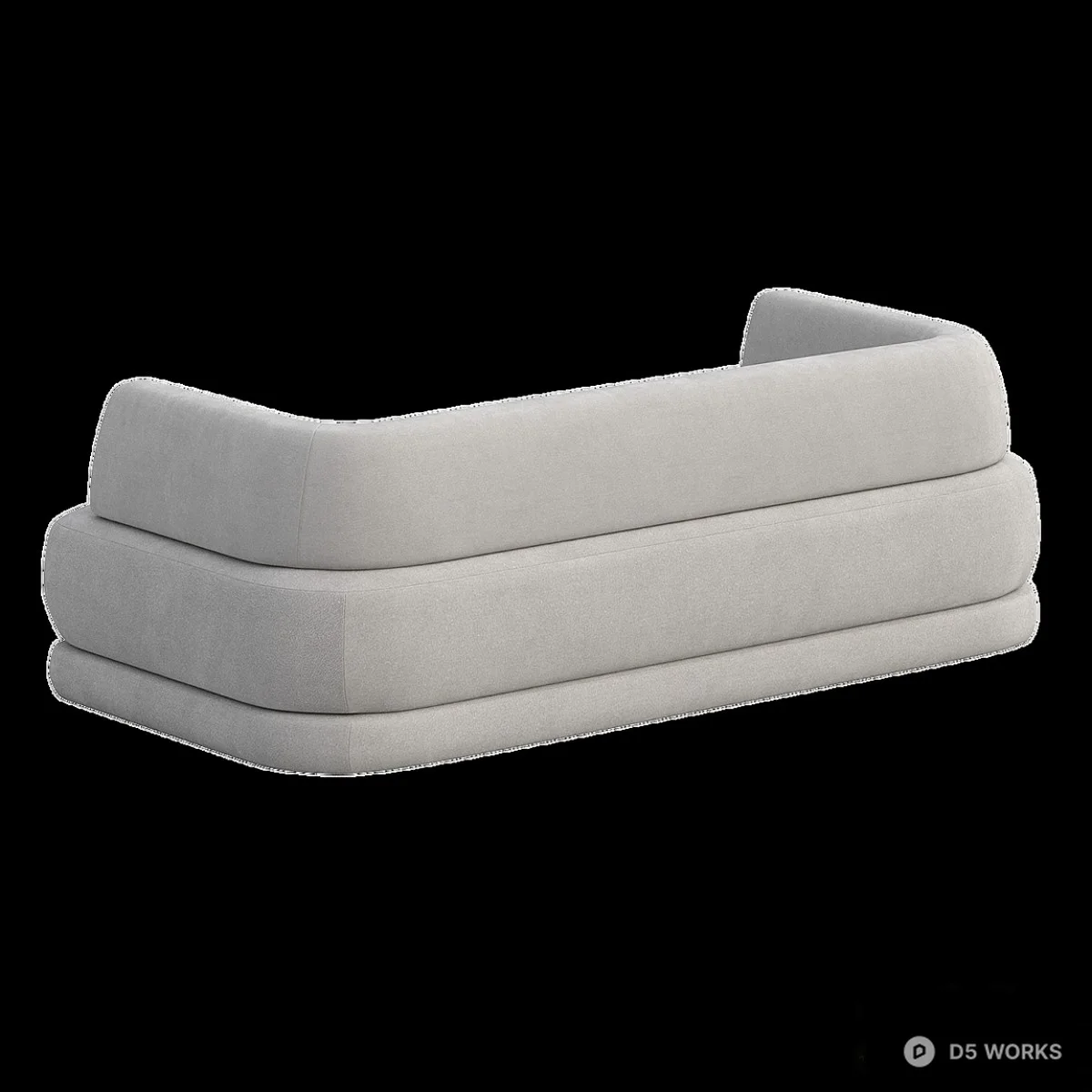 Minimalist Upholstered Double Sofa 3d model thumbnail 3