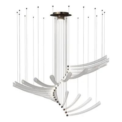 Sculptural Linear Suspension Light 3d model