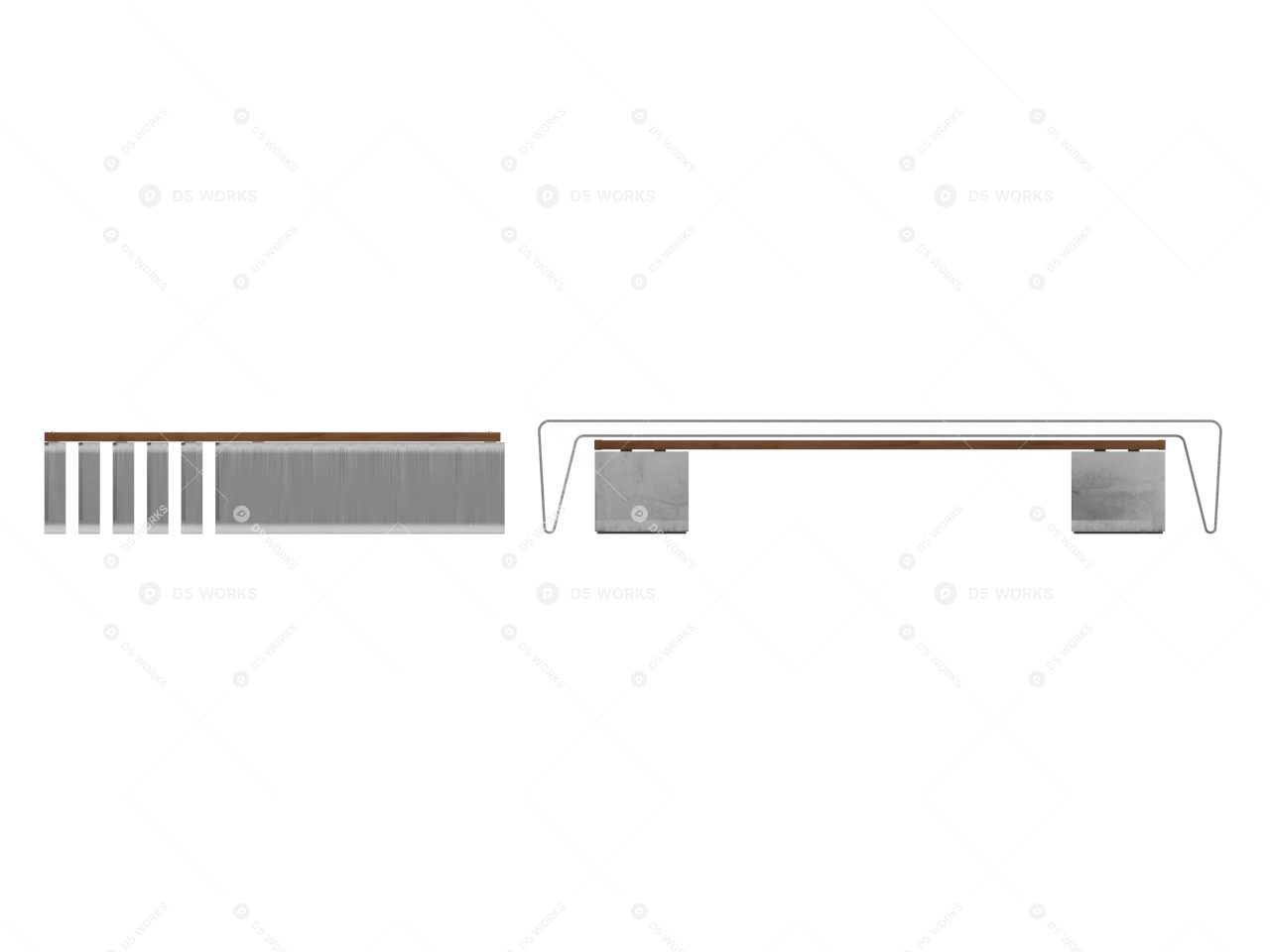Modern Landscape Seating 3d model thumbnail 2