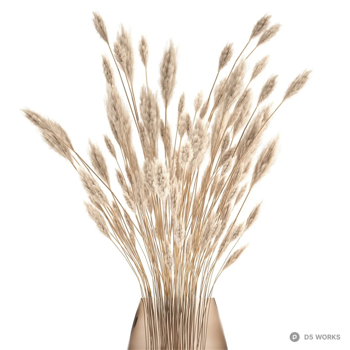 Minimalist Glass Vase With Dried Grass 3d model thumbnail 2