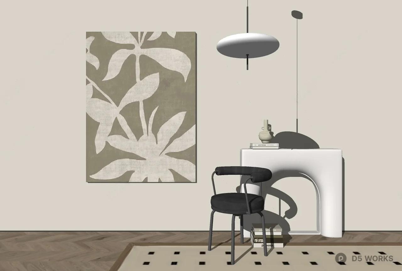 Botanical Pattern Wall Art 3d model thumbnail 2