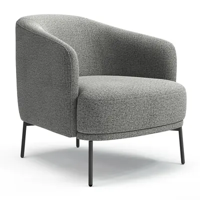 Minimalist Fabric Upholstered Armchair 3d model
