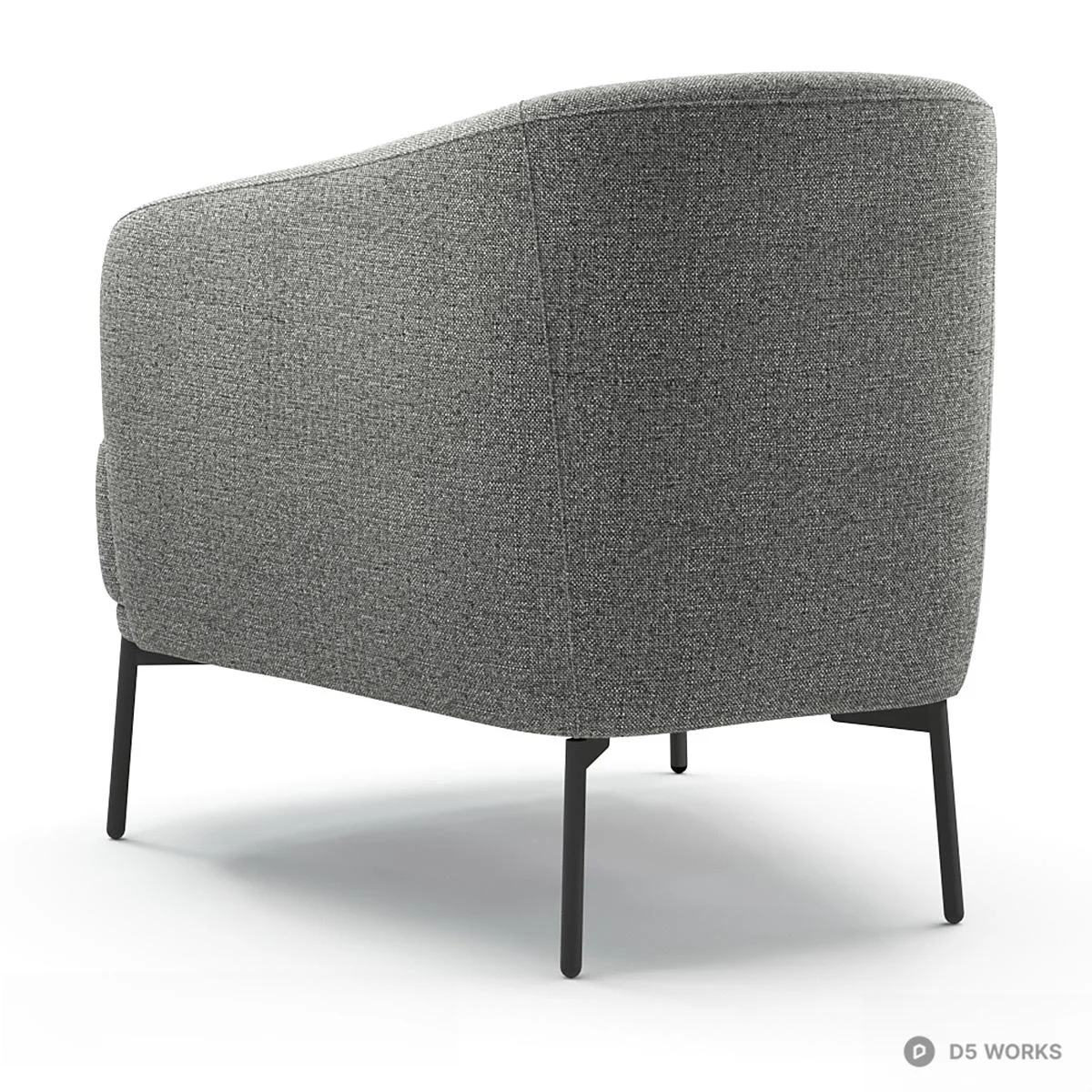 Minimalist Fabric Upholstered Armchair 3d model thumbnail 3