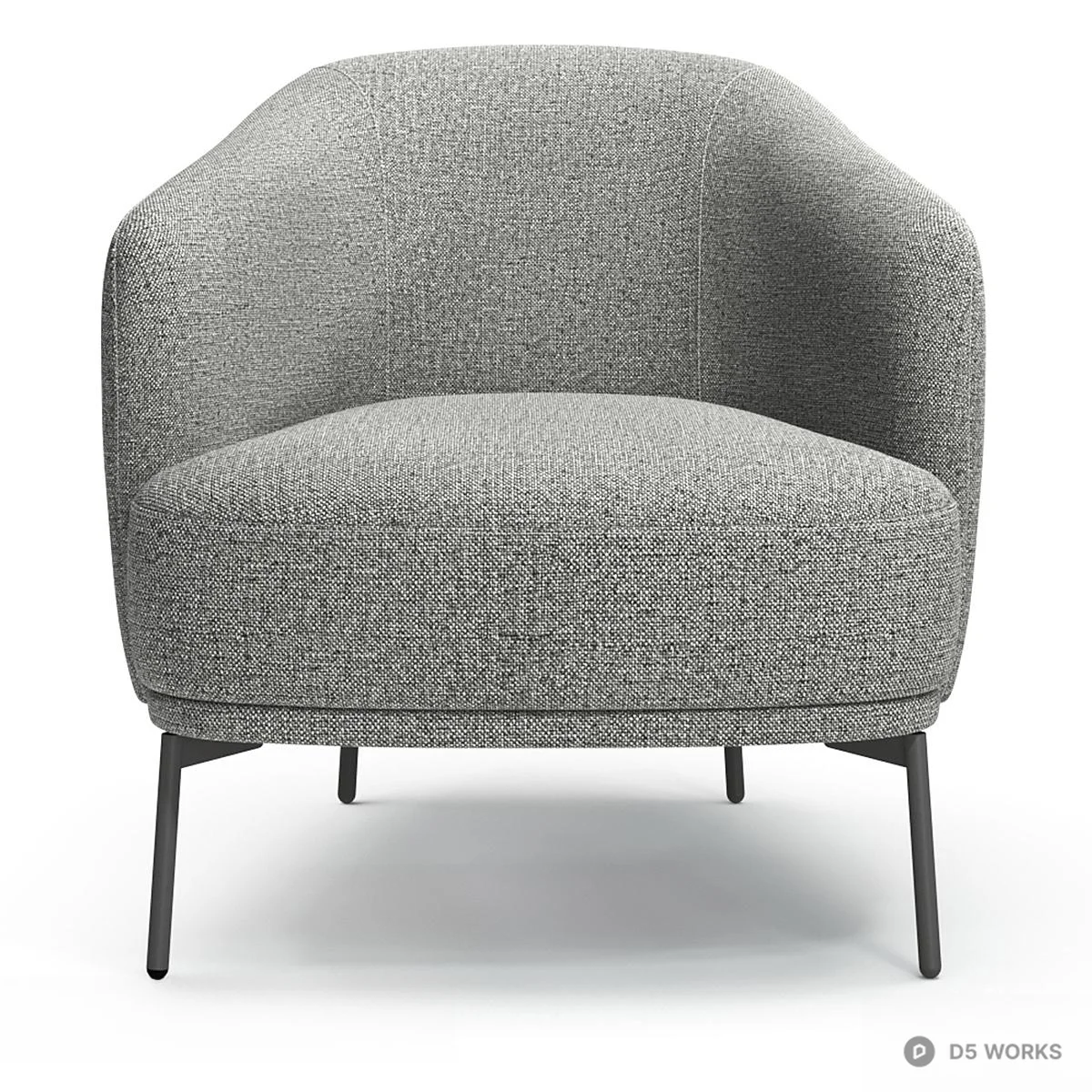 Minimalist Fabric Upholstered Armchair 3d model thumbnail 2