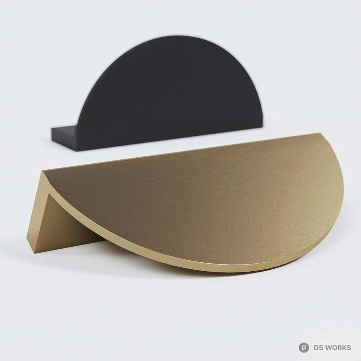 Minimalist Dual Tone Pull Handle 3d model thumbnail 2