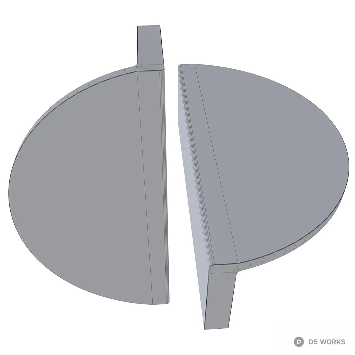 Minimalist Dual Tone Pull Handle 3d model thumbnail 3