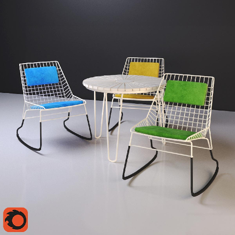 Modern Outdoor Table & Chairs Set