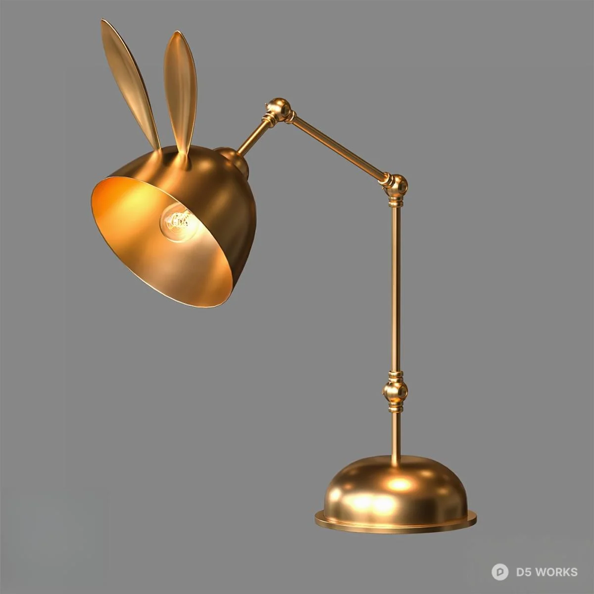 Rabbit Ear Brass Desk Lamp 3d model - Image 1