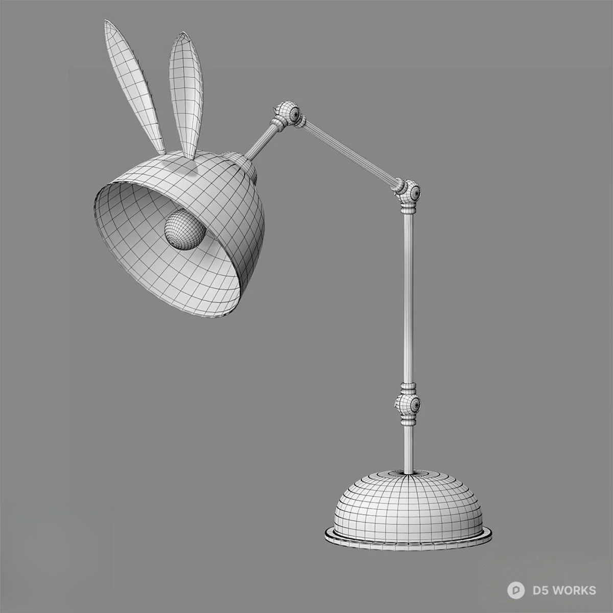 Rabbit Ear Brass Desk Lamp 3d model thumbnail 2